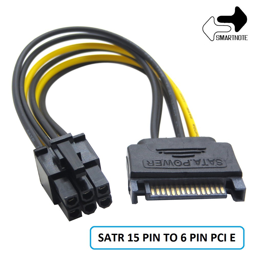 SATA 15Pin to 6Pin Graphics card PCI Express Card Power Cable