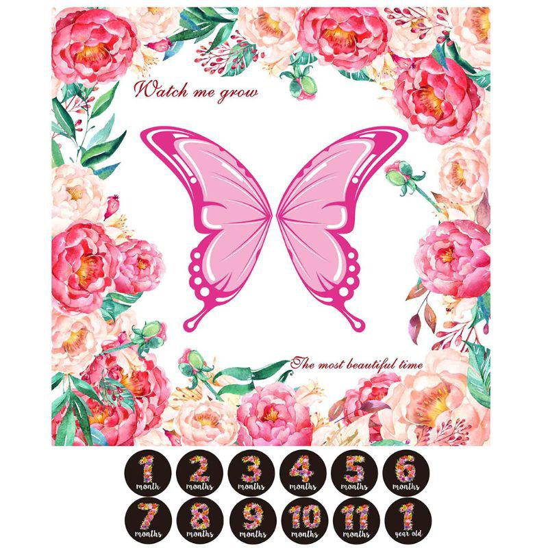baby girl monthly milestone blanket