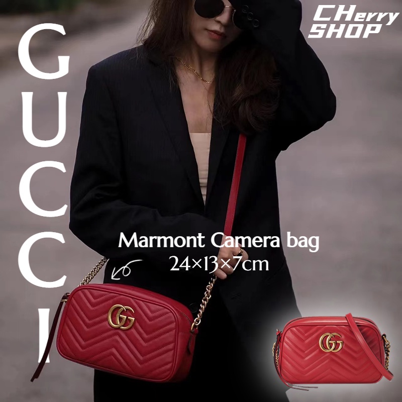 Gucci Marmont camera bag 24cm 447632 Shopee Philippines