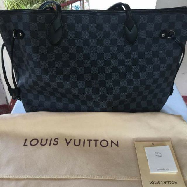 louis vuitton neverfull black and grey