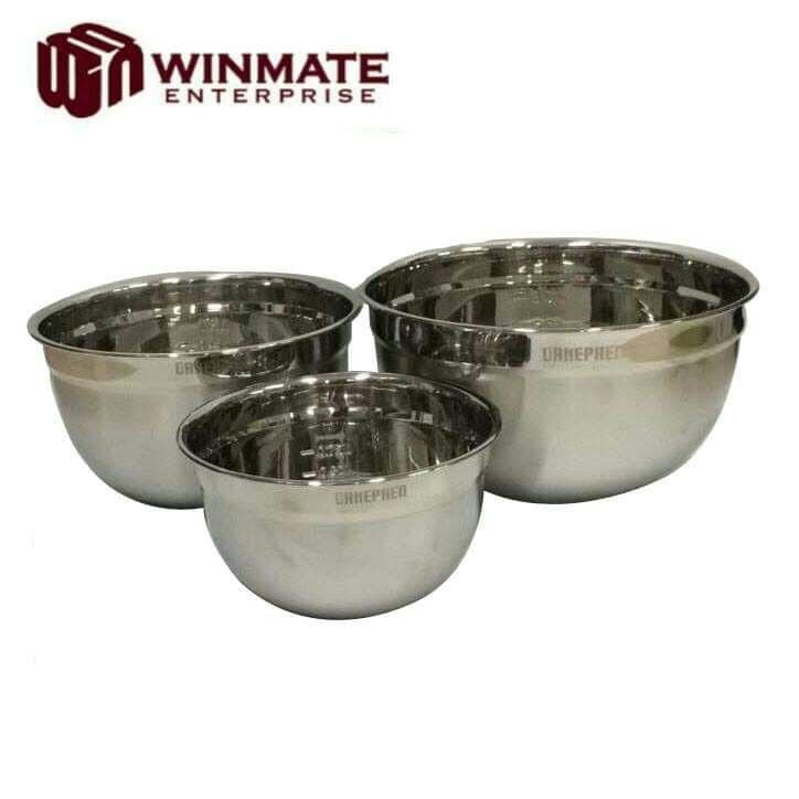 3 Piece Stainless Steel Mixing Bowl Shopee Philippines