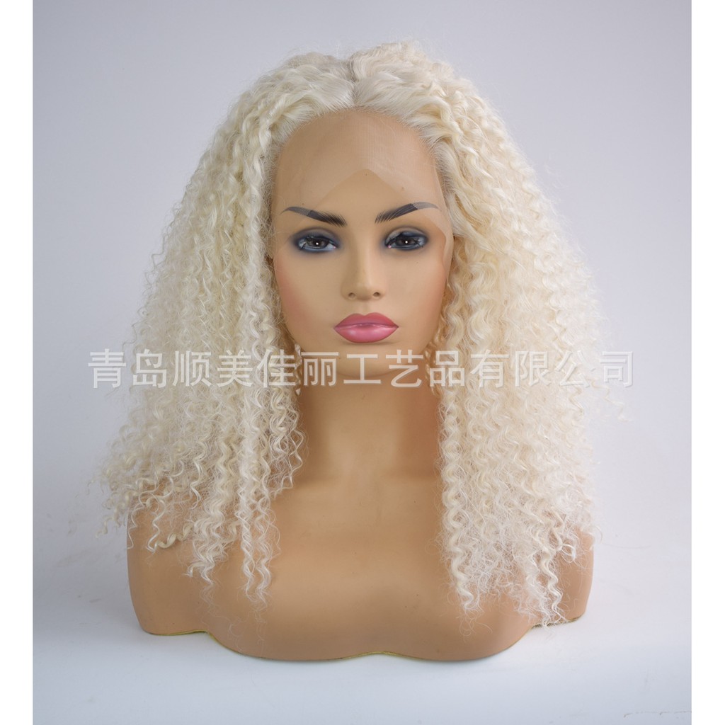Cod Women Wavy Long White Blonde Lace Front Wig Shopee Philippines