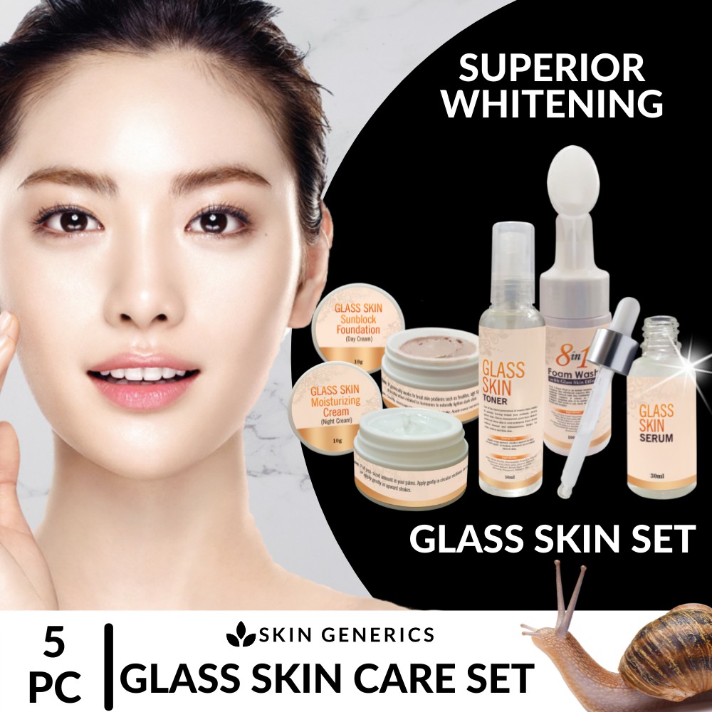 Costeffective [ PREMIUM WHITENING + GLASS SKIN SET ] Skin Generics 5PC