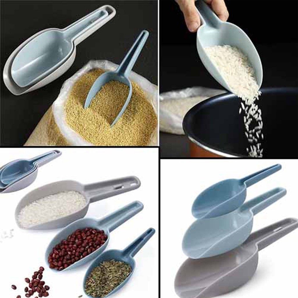 COD DVX 3 Pcs Multipurpose Plastic Kitchen Scoops Bar Scooper for Flour ...