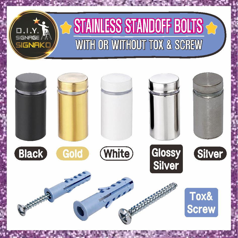 Stainless Stand Off Offs Standoff Standoffs Bolt Bolts Mount Sign ...