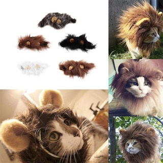[6.5]Pet Costume Lion Mane Wig For Cat Halloween Christmas Party Dress Up With Ear