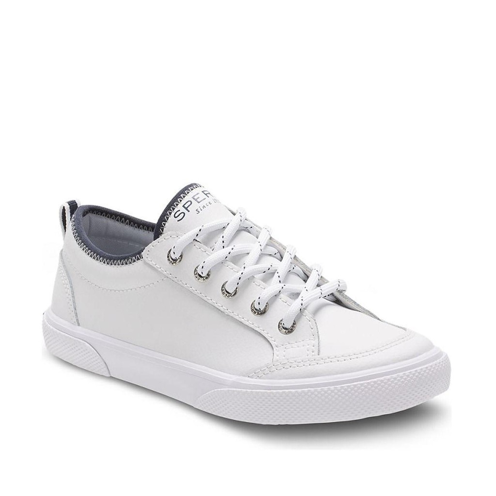 sperry white shoes leather