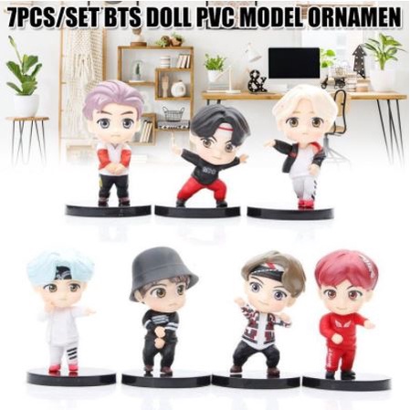 BTS Mini Doll Bangtan Boys Figurine Set 4th Gen BT21 Cake Topper ...