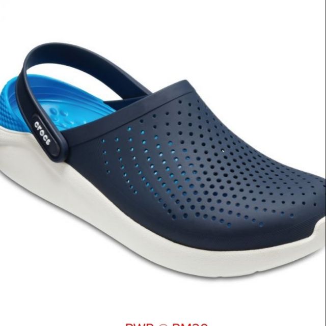 crocs white and blue