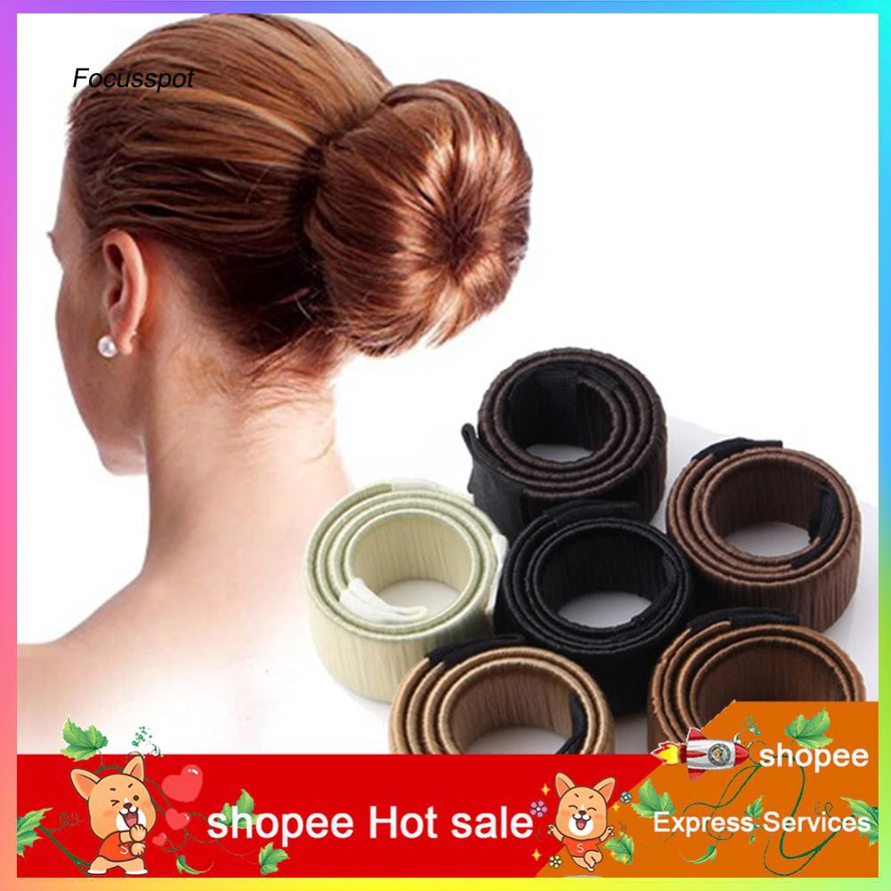 Fcut Women Synthetic Wig Donut Head Band Braider Bun Maker Diy