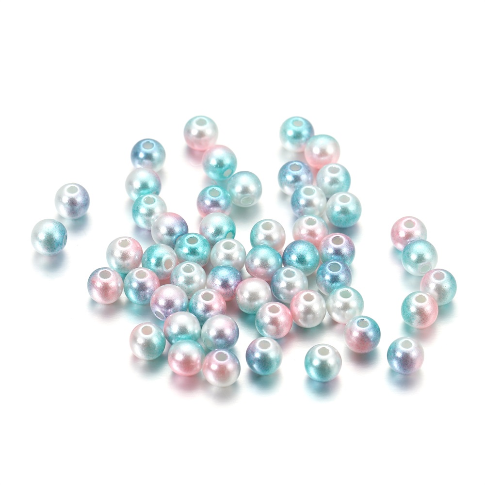 St.Kunkka Colored Perforated Imitation Pearls Spacer Beads For Diy ...
