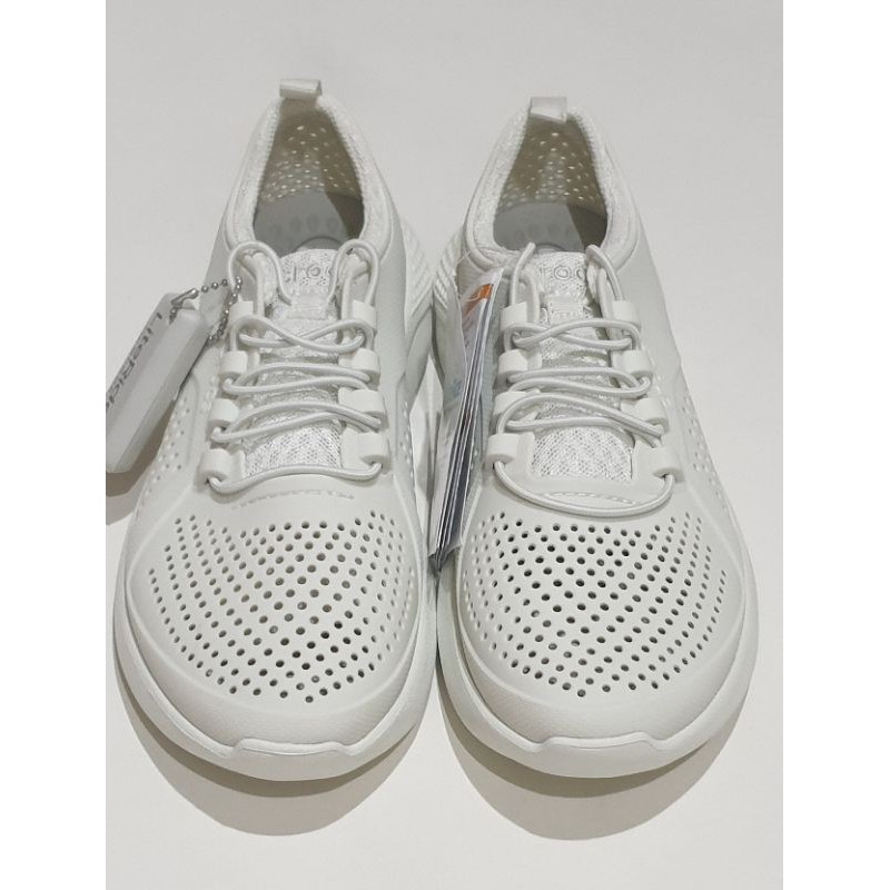 crocs almost white sneakers