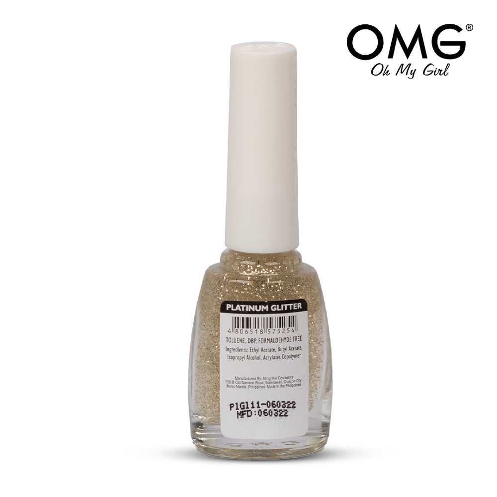 OMG Nail Polish Platinum Glitter 10mL Shopee Philippines