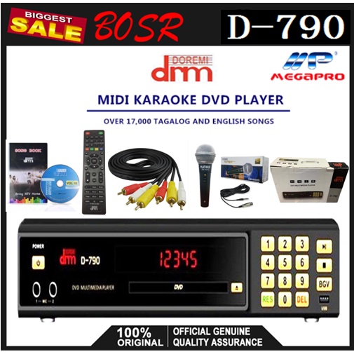 MP Megapro D790 DoReMi Karaoke Player + DVD + Songbook + Remote + Mic