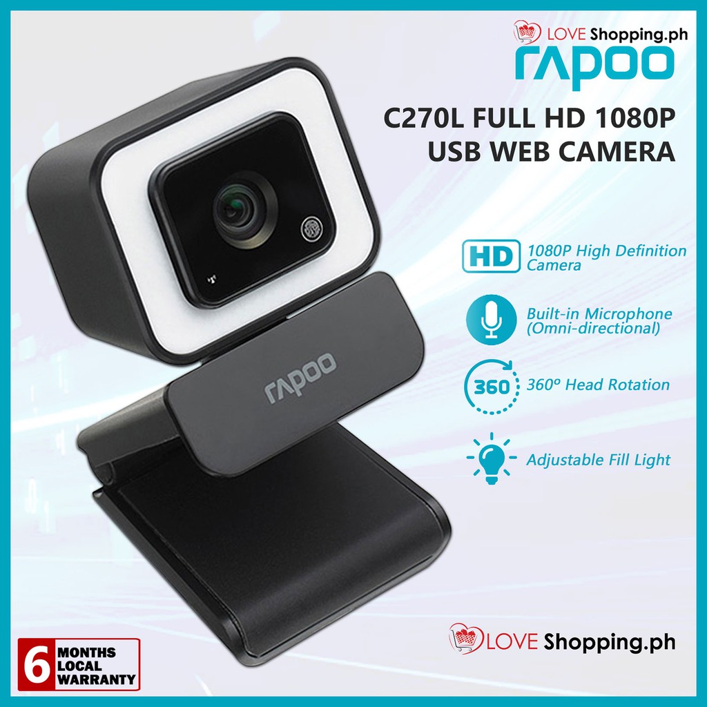 RAPOO C270L Full HD 1080P USB Mini Web Camera with Built-in Microphone ...