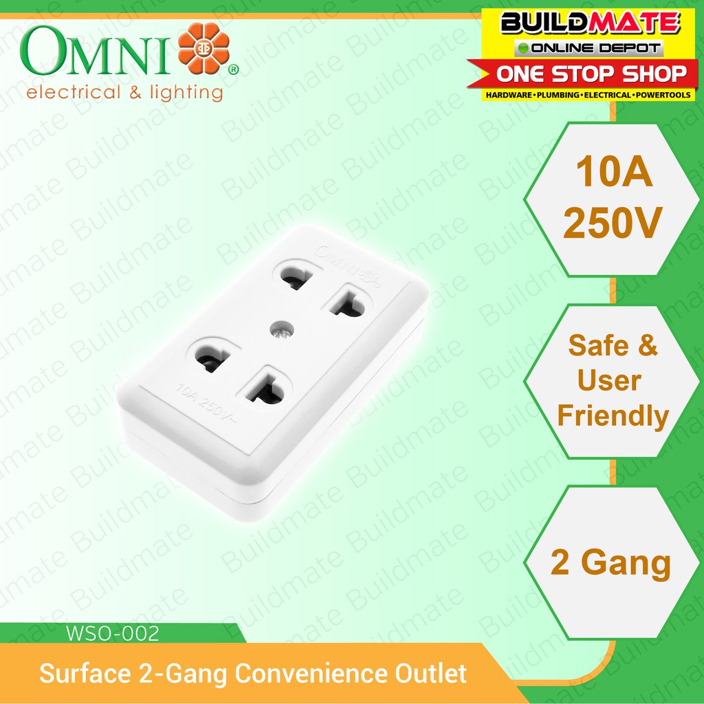 Omni Surface 2Gang Convenience Outlet 10A 250V WSO002 •BUILDMATE