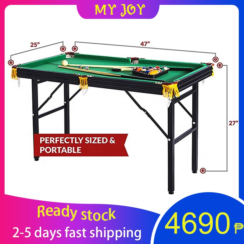47x25 Inches Mini Billiard Table Set For Kids Liftable & Foldable Metal Billiards Table Pool