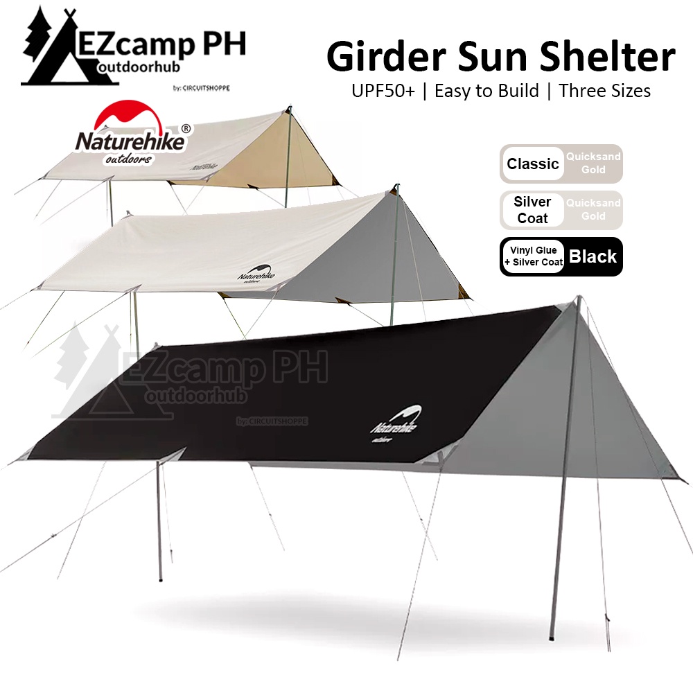 Naturehike GIRDER Awning Canopy Tarp Tent Classic Silver Black Vinyl Waterproof Camping Sun