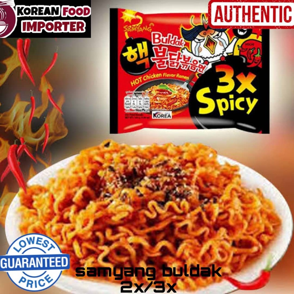 Samyang Buldak 2x Spicy 3x Spicy Ramen Noodles Korean Authentic