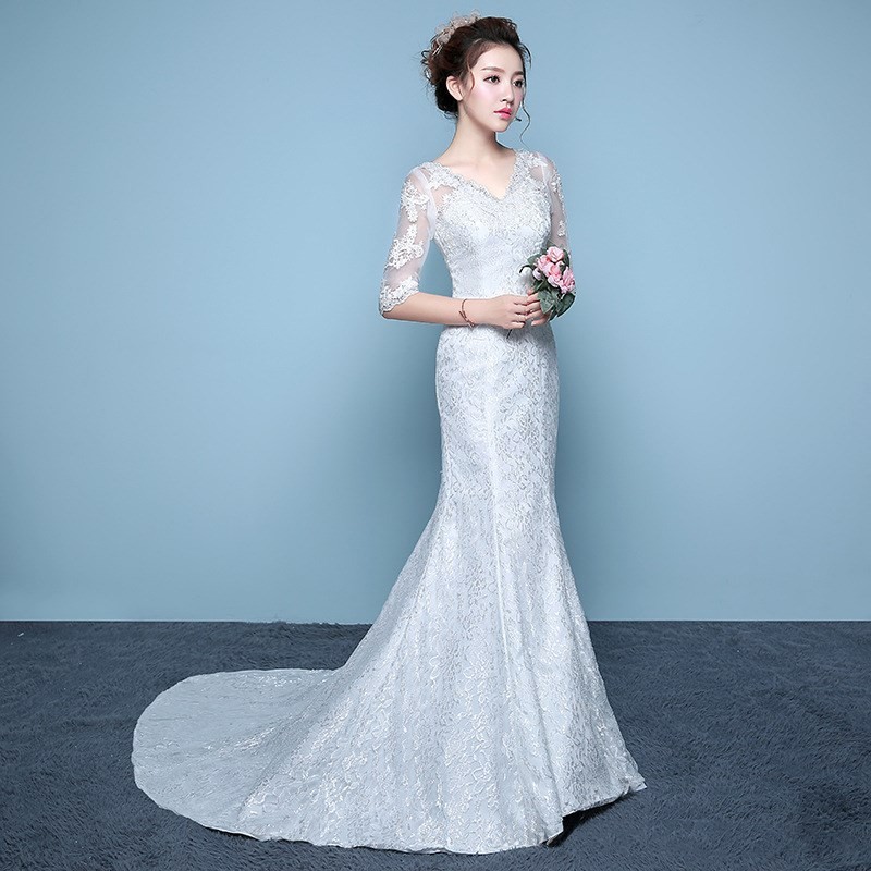 fish style wedding dress