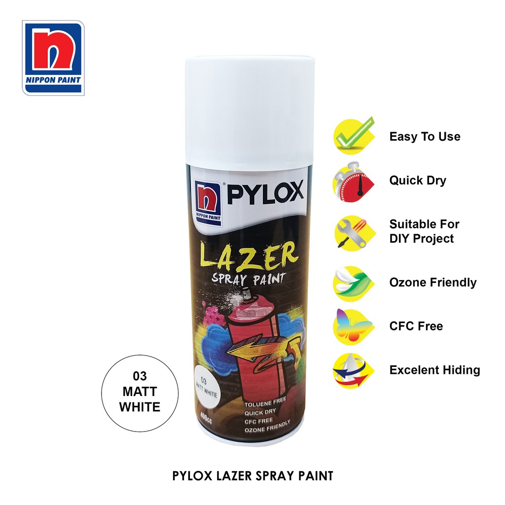 Pylox Lazer Spray Paint Matt White No.3 Shopee Philippines