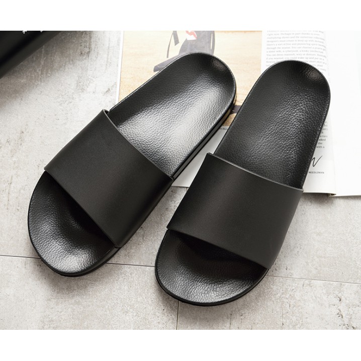 JEIKY Couple's 1pc Classic Rubber Plain Black Sandals Comfort Slippers #SM198 (ADD ONE SIZE) #5