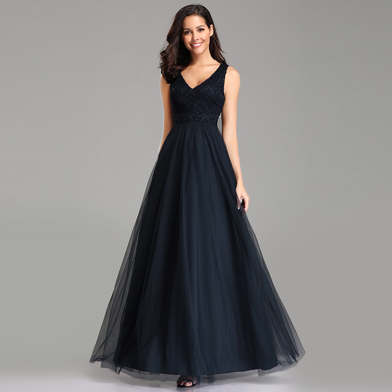 v neck gown