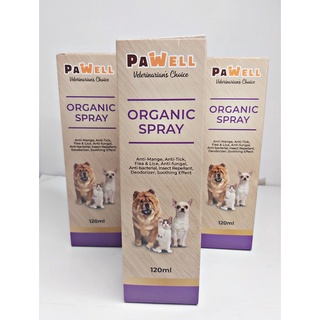 [FC REYES AGRIVET] 1 BOX PAWELL Anti-Mange Anti-Tick & Flea Organic Dog Spray 120ml For dog's