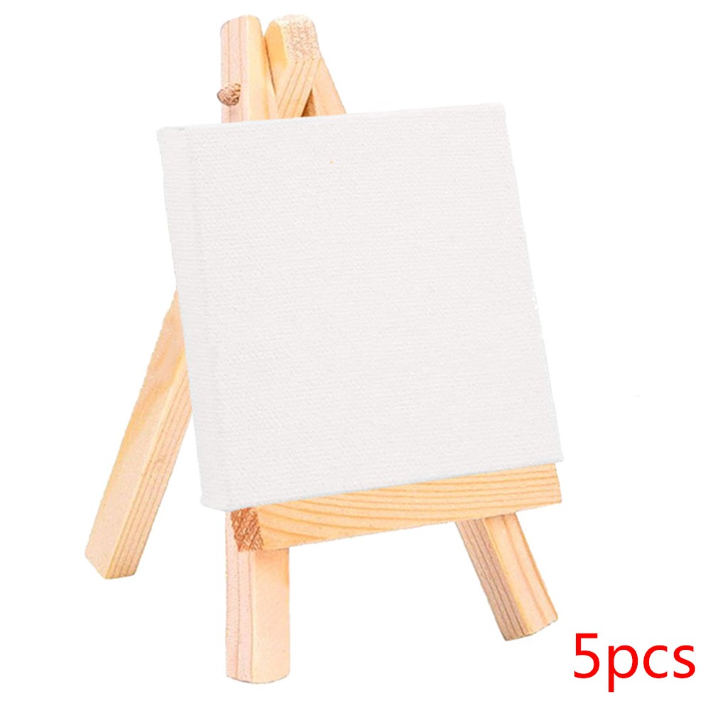 COD!5 Set Mini Blank Canvas Painting Acrylic Paint Easel Art Supplies