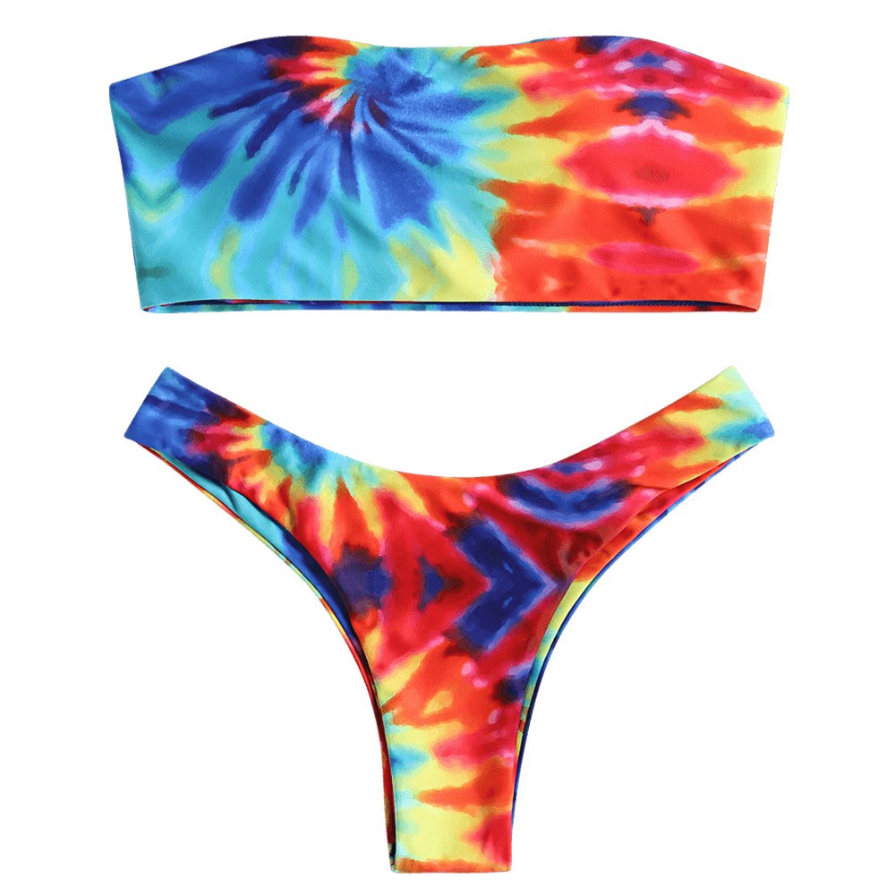 tie dye bandeau bikini