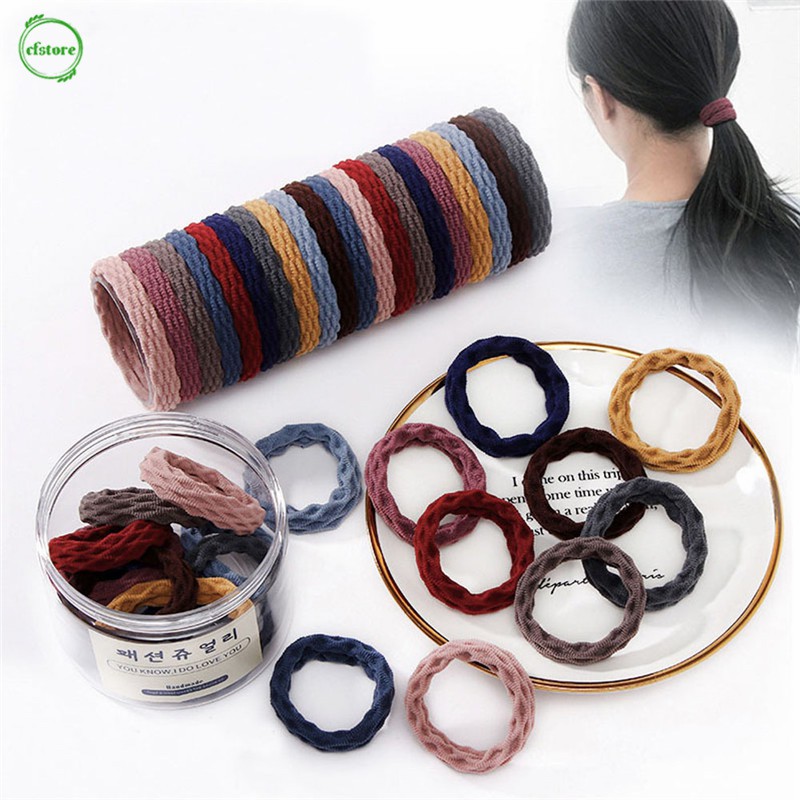 CF 10PCs Girls Simple Thick Thread High Elastic Hair Rope Baby Cute  Colorful Hair Accessories Hair Circle Hairband | Shopee Philippines