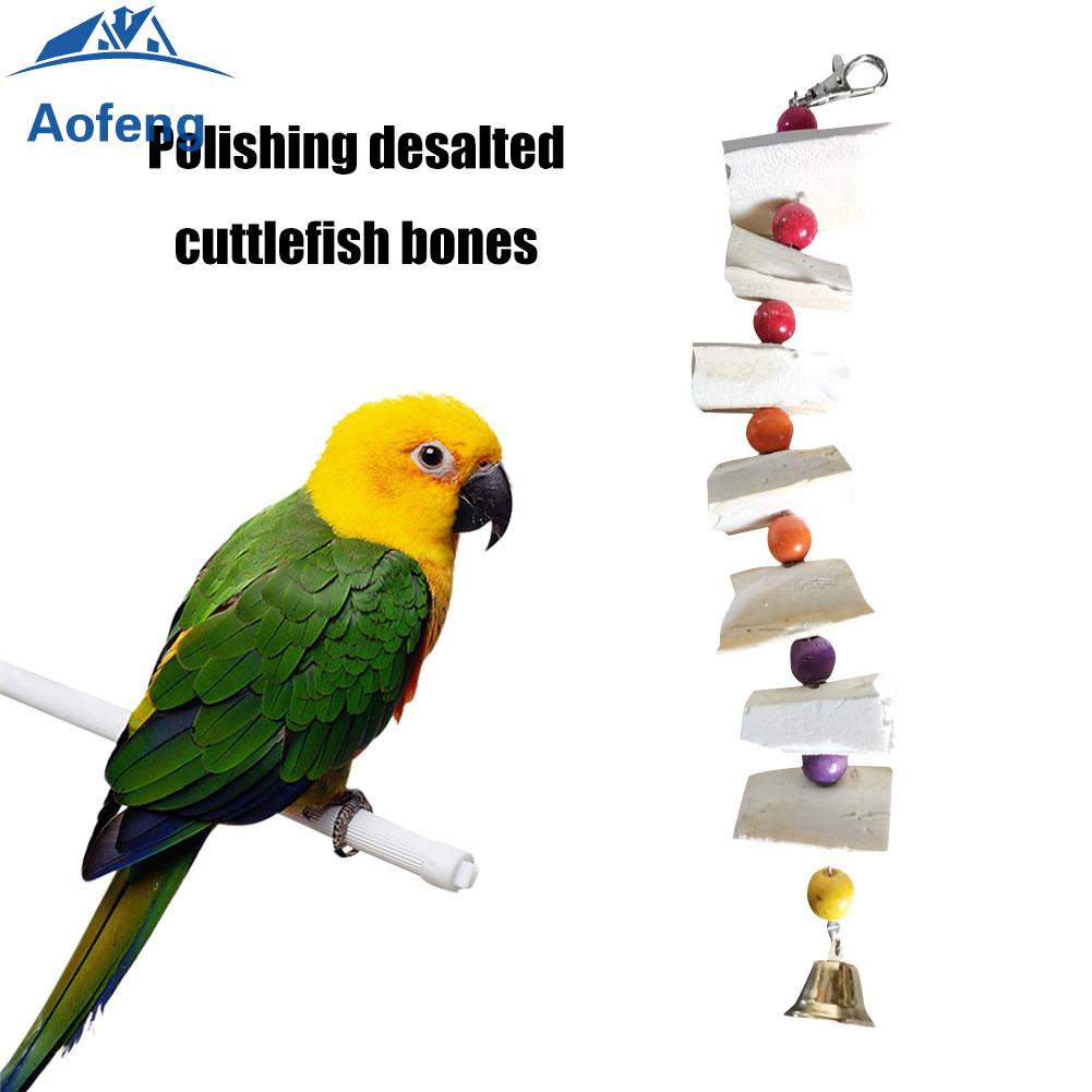 (Aofeng)   Hot Sale Parrot Calcium Supplements Chewing Cuttlefish Bone Pet Bird Cage Food Decoration
