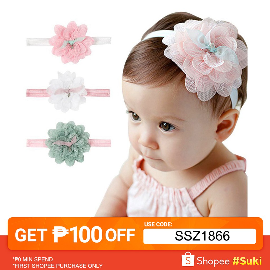 Kid Girl Baby Headband Lace Flower Hair Bow Band Headwear Hair Accessories Bow Band Baby Hairband Shopee Philippines