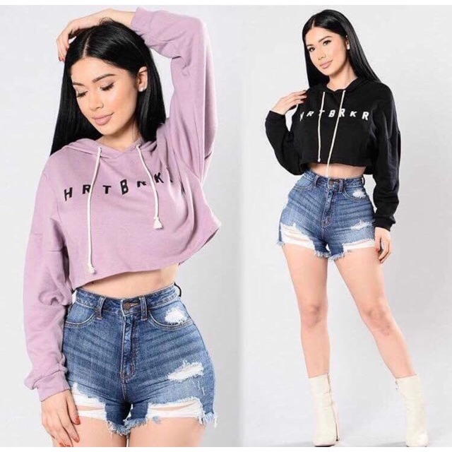 crop hoodie shopee