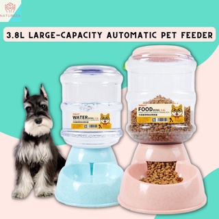 [3.8L] Pet Automatic Feeders Large Capacity Cat Water Fountain Plastic Dog Water Bottle