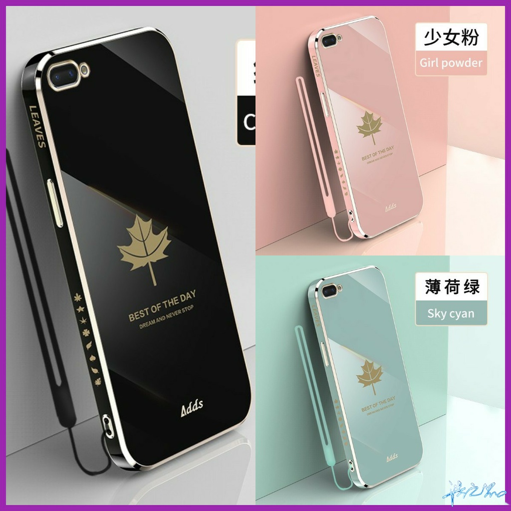 Casing Oppo A3S Case A12e Case Luxurious Texture Smooth Straight Edge