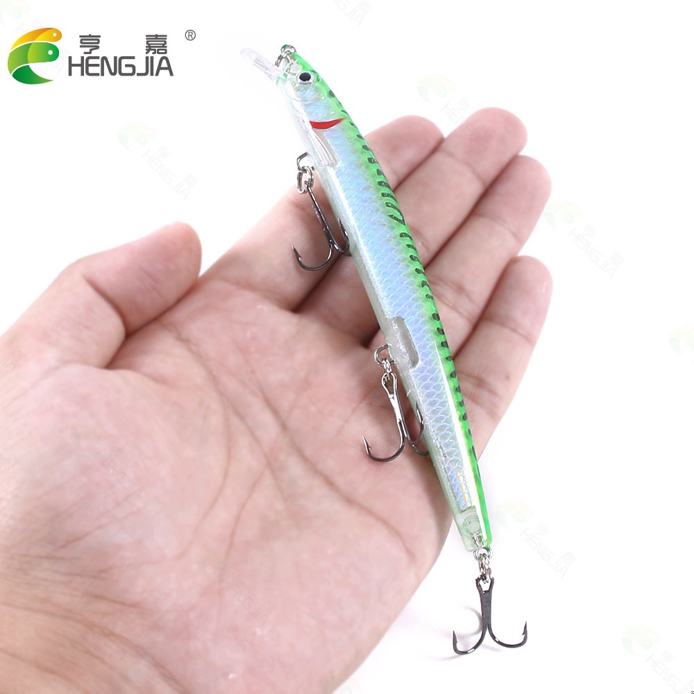 HENGJIA Fish Bait 13.5cm/15.5G Laser Minnow Fishing Lures Sinking Artificial Hard Crankbait