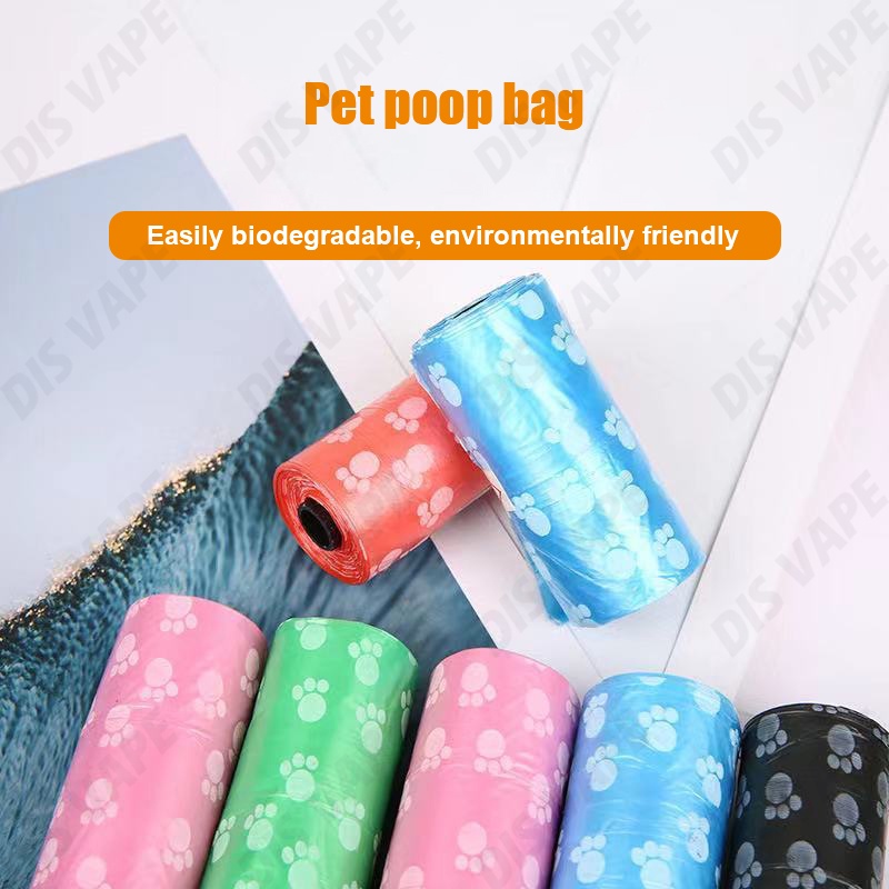 Pet Poop Bag Pet Printing Footprint Garbage Bag Disposable Trash Bag Dog Poop Bags(15 Bags Per Roll) #9