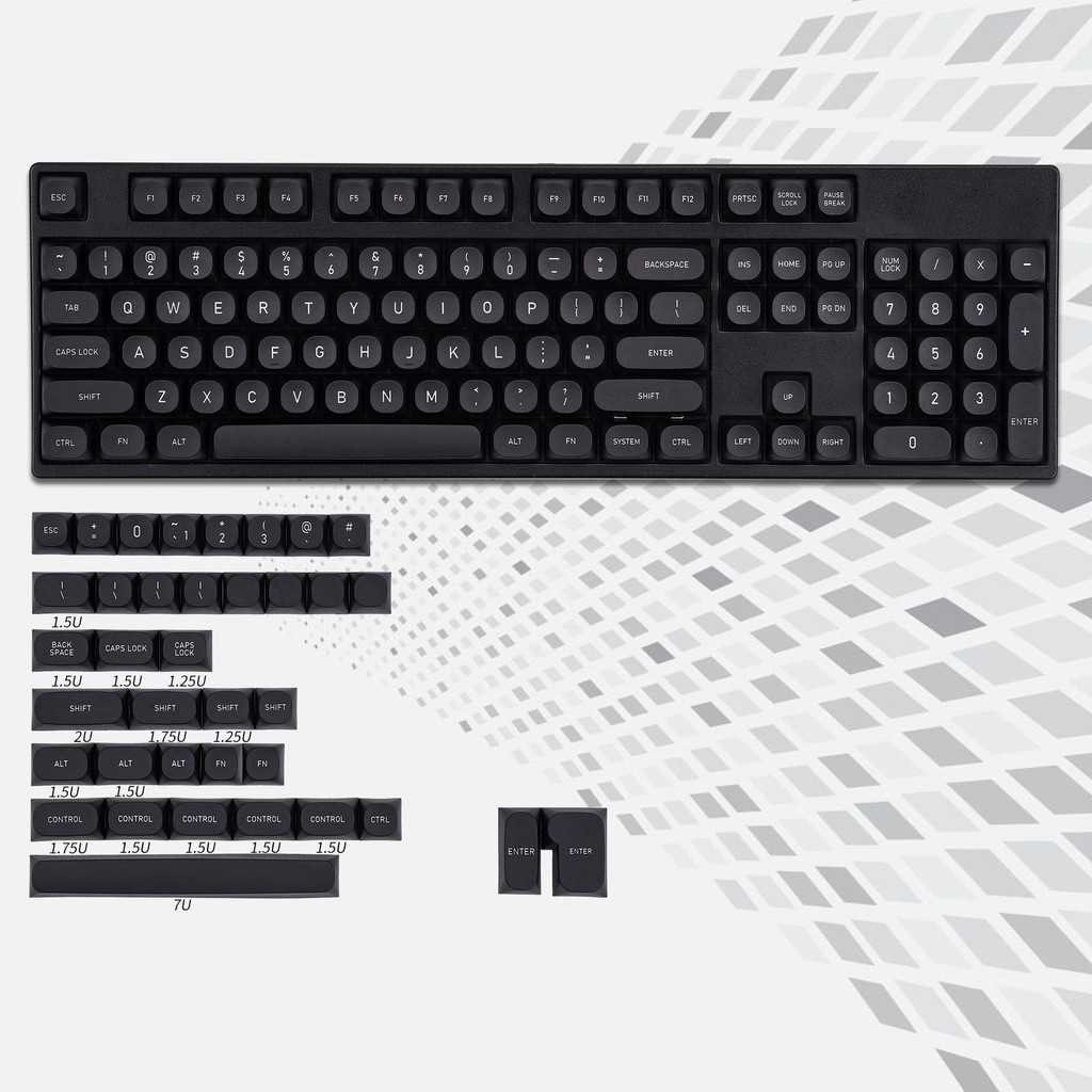 Kbdfans Ma Wob White On Black Pbt Keycaps Set Shopee Philippines