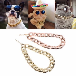 Fashion pet necklace Dog cat Necklace Collars Thick Gold Chain Plated Plastic Identified Safety Collar pet Supplies