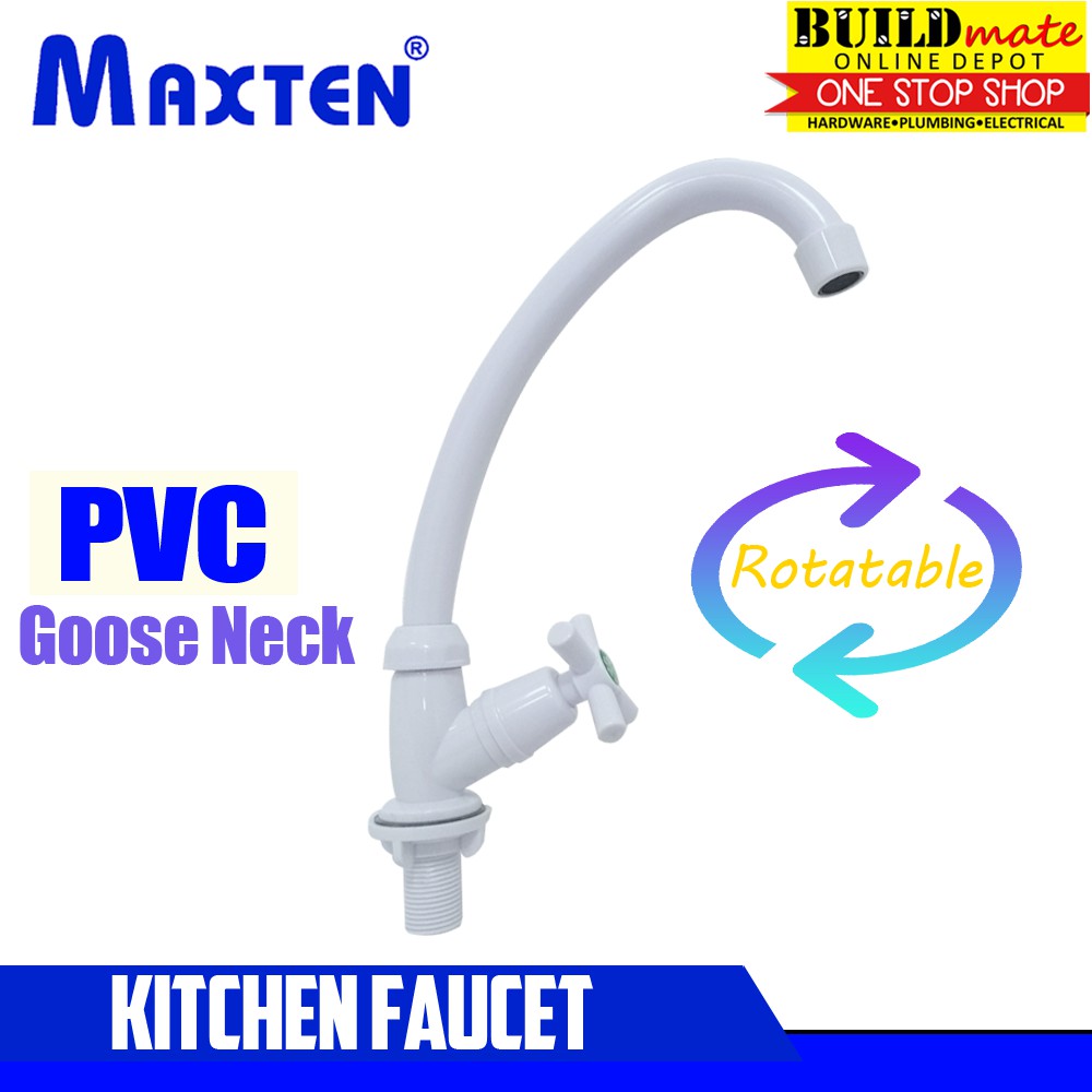 Maxten Goose Neck Kitchen Faucet Pvc Buildmate Shopee Philippines