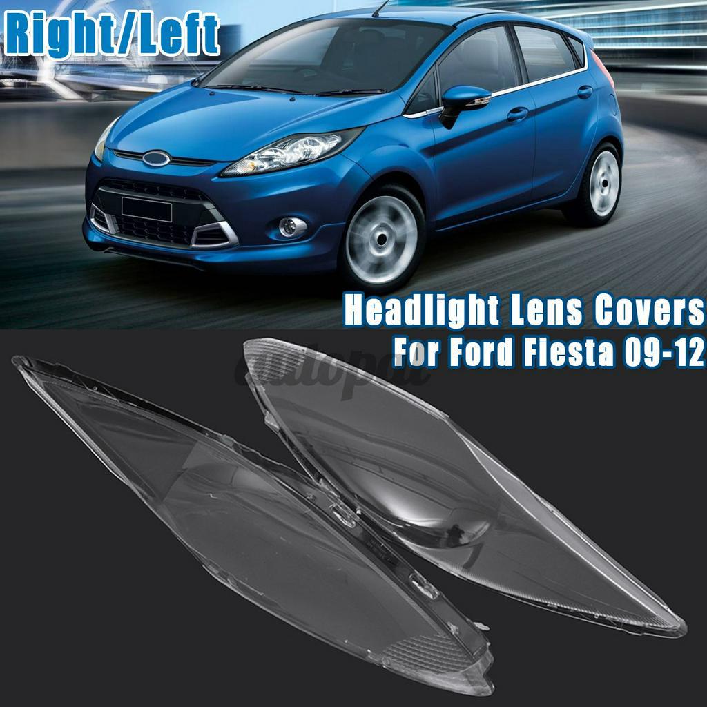 1 Pair Headlight Headlamp Clear Lens Shell Cover For Ford Fiesta 2009-2014