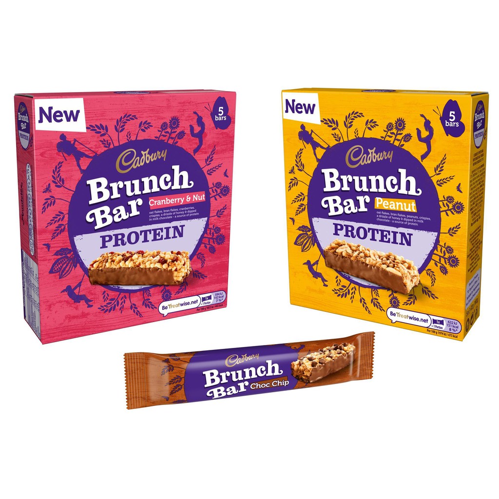 Cadbury Brunch Bar (150g 5 Bars) Chocolate Chips / Peanut / Raisin