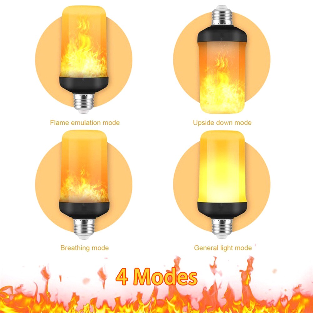 LED Flame Effect Fire Light Bulb Upgraded 4 Modes Flickering Fire E27 Base Flame  Bulb with Upside Down Effect | Shopee Philippines