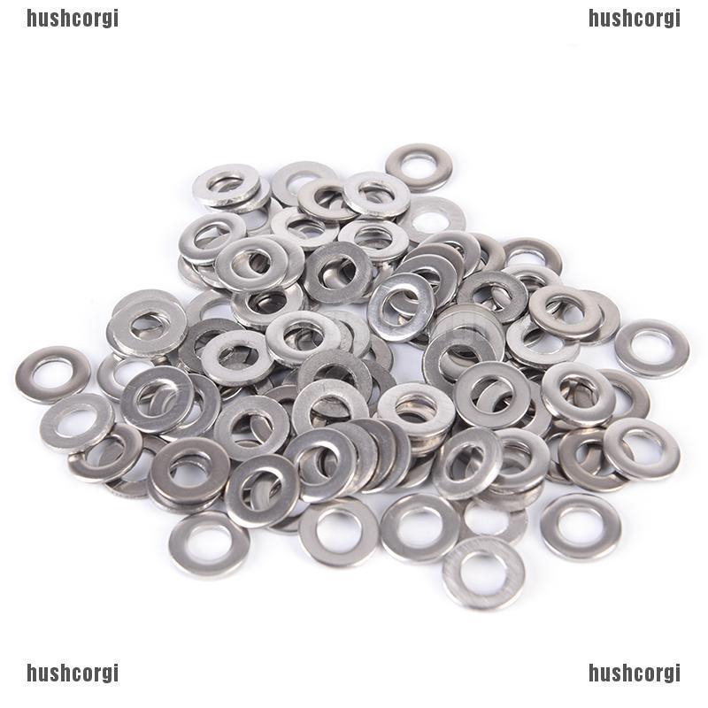 Anti-Corrosion Metric 304 Stainless Steel 100pcs for Home Flat Washers Screw M3//M4//M5//M6//M8//M10 Washer Assortment Set M3*7 * 0.5 Flat Washer