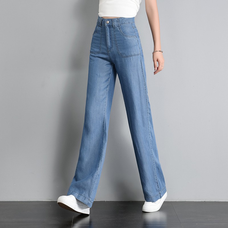 soft denim wide leg jeans