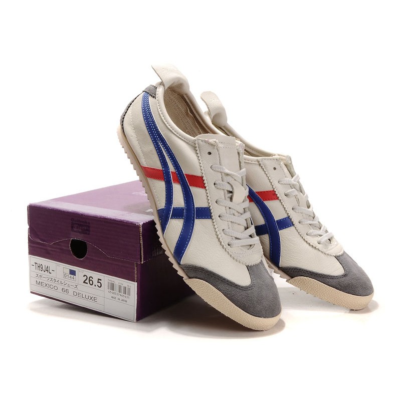 asics onitsuka tiger white blue red nippon