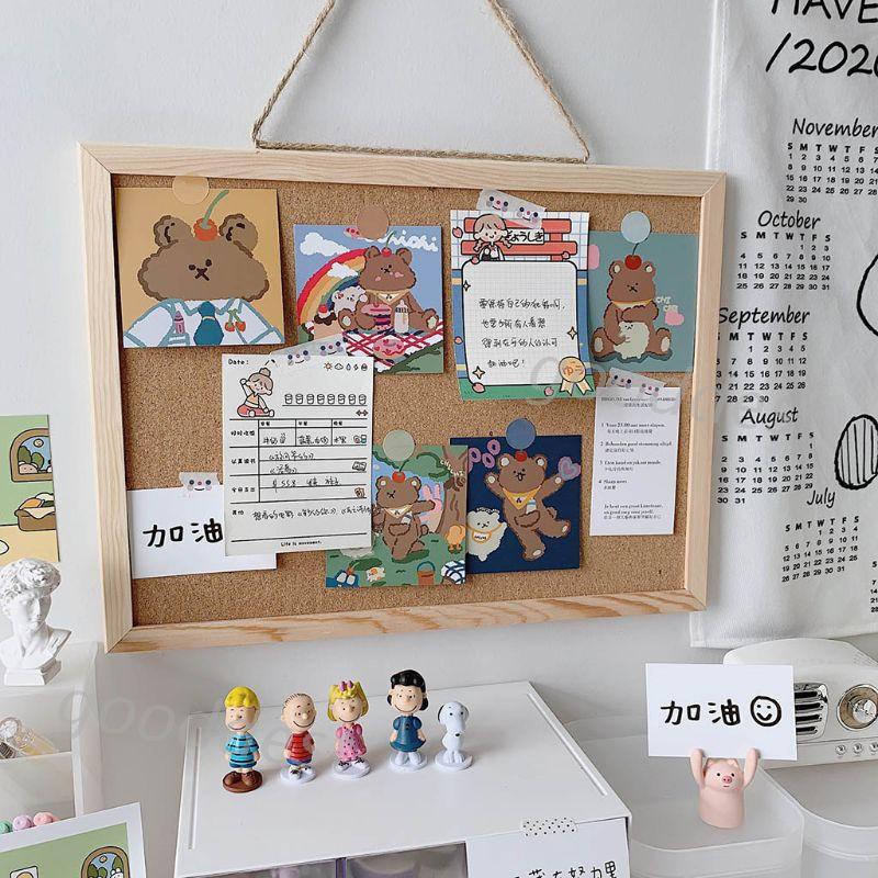 good Wooden wall-mounted message bulletin board frame announcement note ...