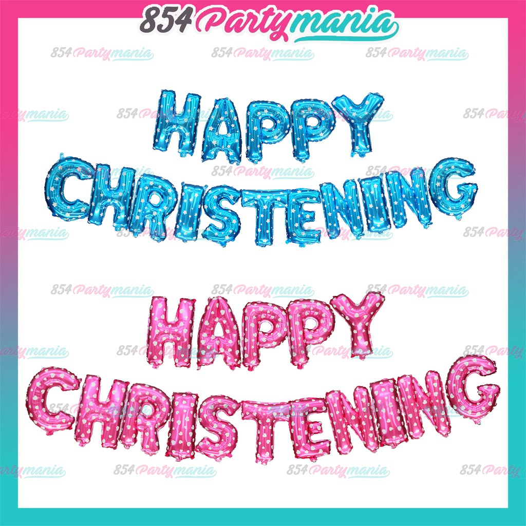 happy christening letter foil balloon 16pcs letter foil HAPPY