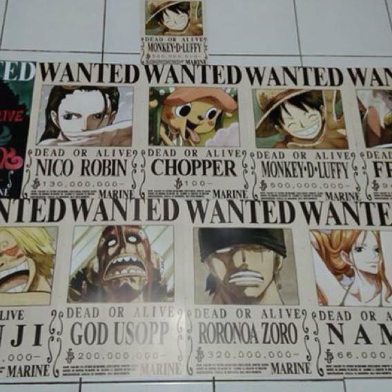 Poster Bounty One Piece Mugiwara Crew | 21x30cm CM | 1 Package Contents ...